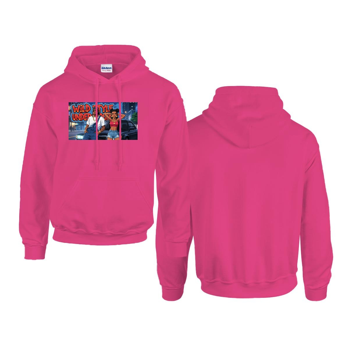 Men's Hoodie Printed in USA |Gildan 18500 Front DTF