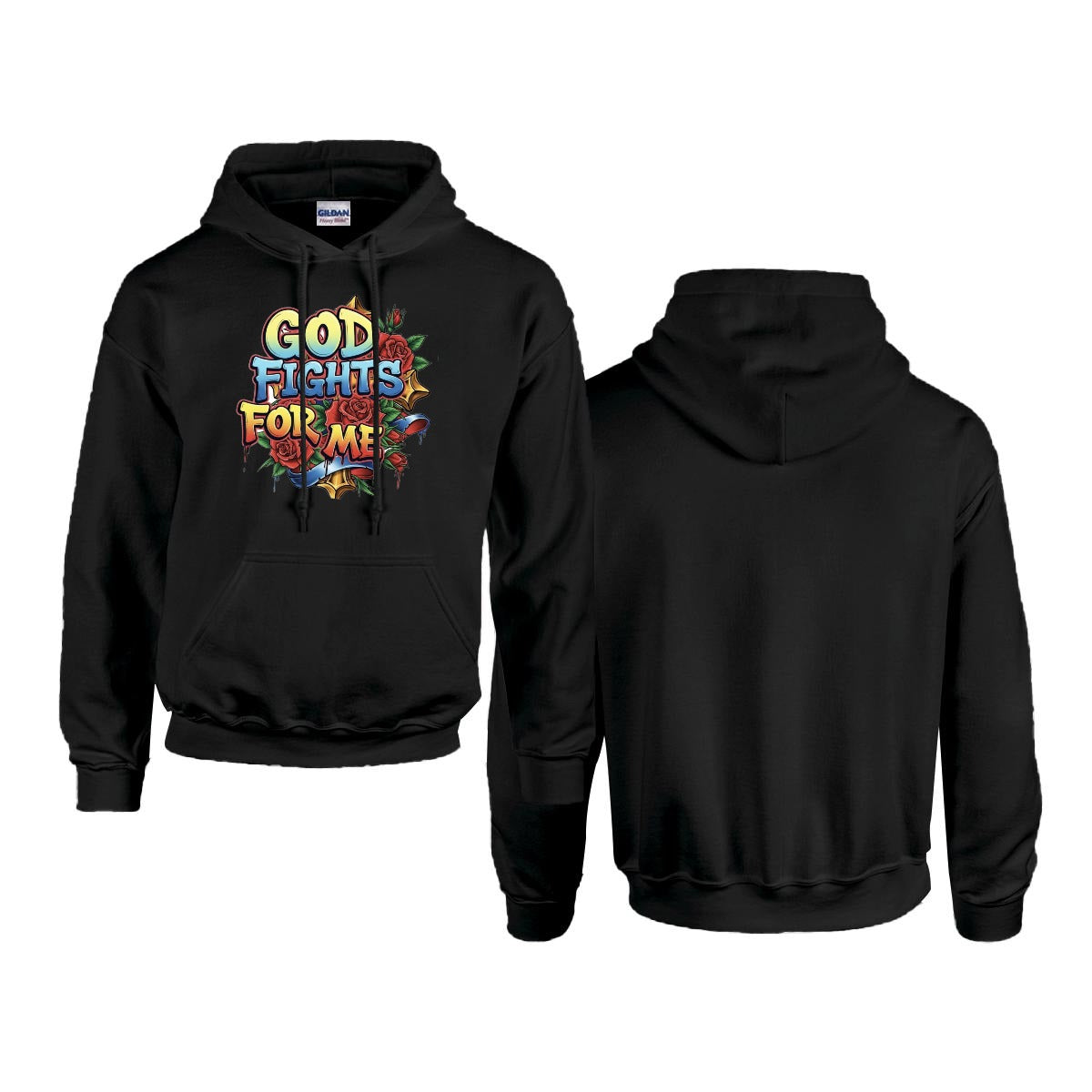 Men's Hoodie Printed in USA |Gildan 18500 Front DTF