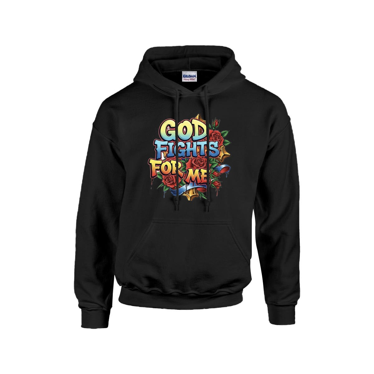 Men's Hoodie Printed in USA |Gildan 18500 Front DTF